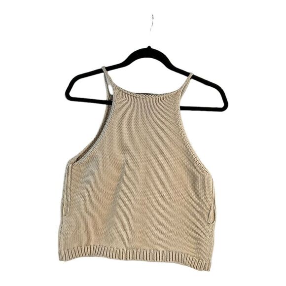 Banana Republic Women’s Beige Halter-Neck Tank Sweater Size L PETITE - Picture 6 of 12